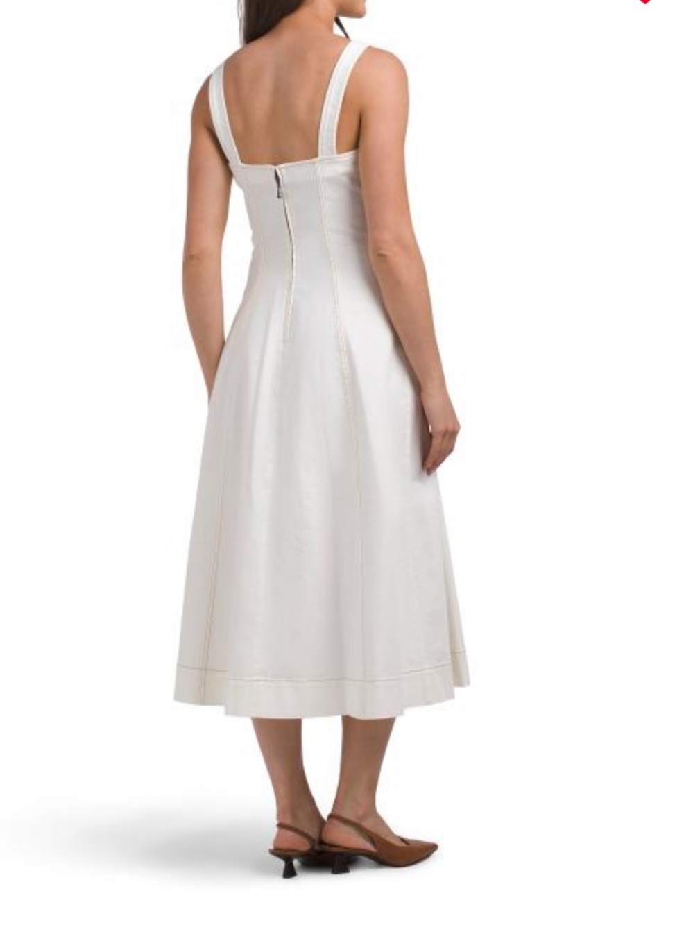 Rebecca Taylor  Cora Denim Eggshell Wash Denim Midi Dress, Size 10 - Picture 7 of 12